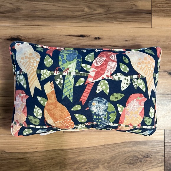 20"x12" Pillow Perfect Botanical with Birds Lumbar Throw Pillow Made In USA - Picture 1 of 7